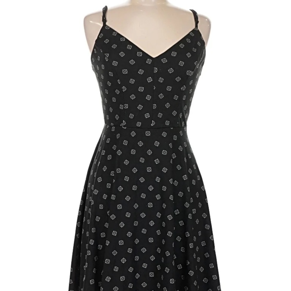 Nine Britton Black Geometric Midi Dress